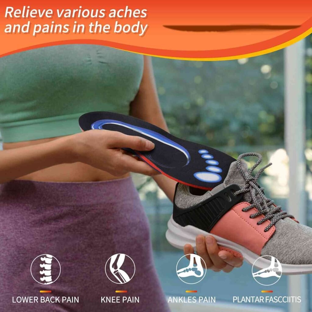 Premium Gel Insoles for Plantar Fasciitis Relief – Arch Support Inserts and Orthotic Insoles